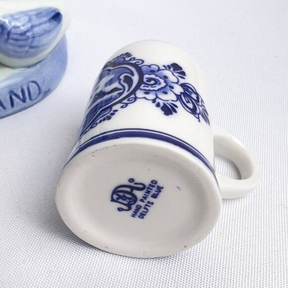Delfts Blue Holland Vintage Mini Ashtray Stein Clogs Windmill Hand Painted LOT 4 - Picture 11 of 15